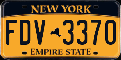 NY license plate FDV3370