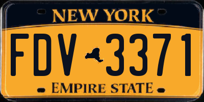 NY license plate FDV3371
