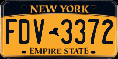 NY license plate FDV3372