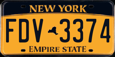 NY license plate FDV3374