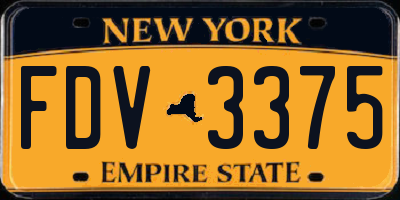 NY license plate FDV3375