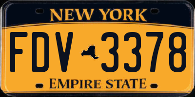 NY license plate FDV3378