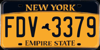 NY license plate FDV3379