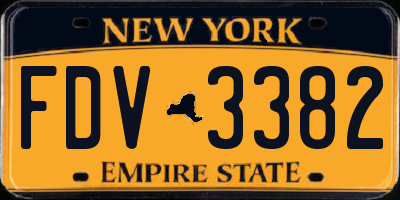 NY license plate FDV3382