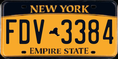 NY license plate FDV3384