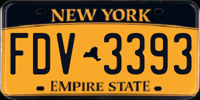 NY license plate FDV3393