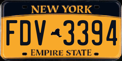 NY license plate FDV3394