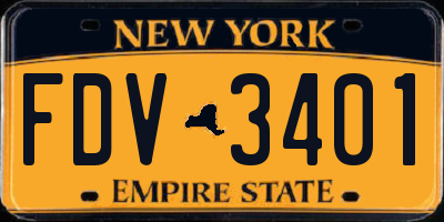 NY license plate FDV3401