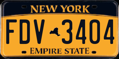 NY license plate FDV3404