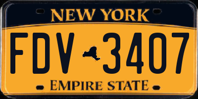 NY license plate FDV3407