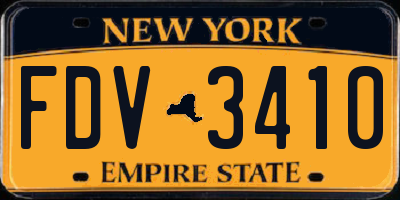 NY license plate FDV3410