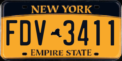 NY license plate FDV3411