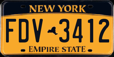 NY license plate FDV3412