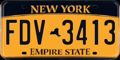 NY license plate FDV3413
