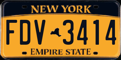 NY license plate FDV3414