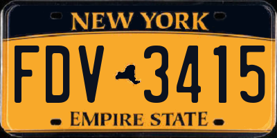 NY license plate FDV3415