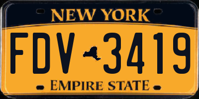 NY license plate FDV3419