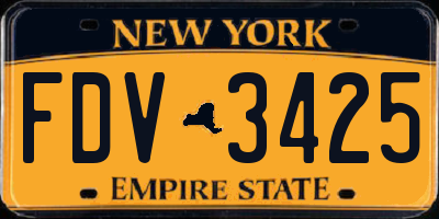 NY license plate FDV3425