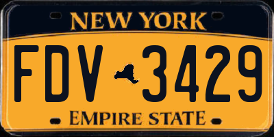 NY license plate FDV3429
