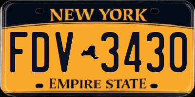 NY license plate FDV3430