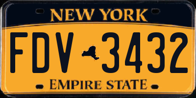 NY license plate FDV3432