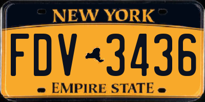 NY license plate FDV3436