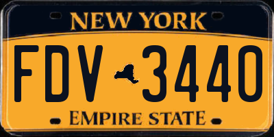 NY license plate FDV3440