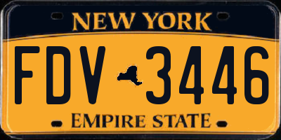 NY license plate FDV3446