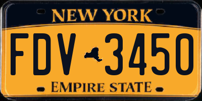 NY license plate FDV3450