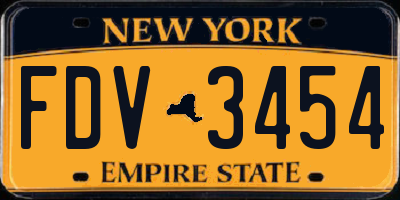 NY license plate FDV3454