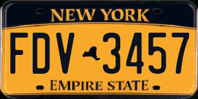 NY license plate FDV3457
