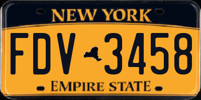 NY license plate FDV3458