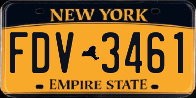 NY license plate FDV3461