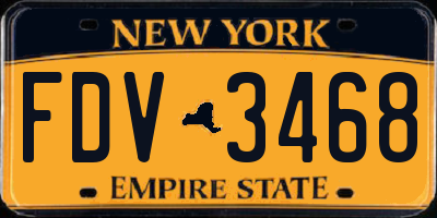 NY license plate FDV3468