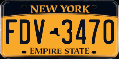 NY license plate FDV3470