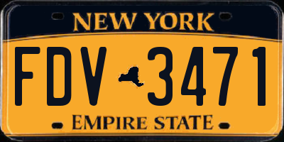 NY license plate FDV3471