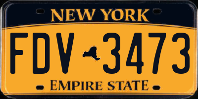 NY license plate FDV3473