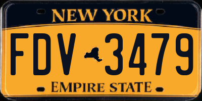 NY license plate FDV3479