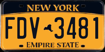 NY license plate FDV3481