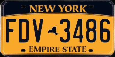 NY license plate FDV3486