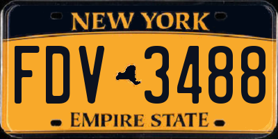 NY license plate FDV3488