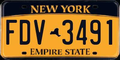 NY license plate FDV3491