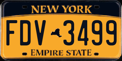 NY license plate FDV3499