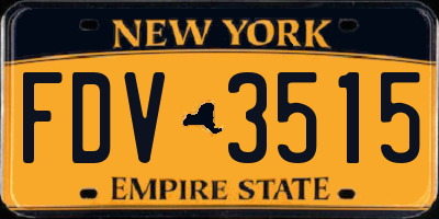 NY license plate FDV3515