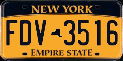 NY license plate FDV3516
