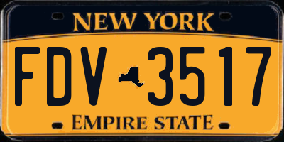 NY license plate FDV3517