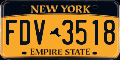 NY license plate FDV3518