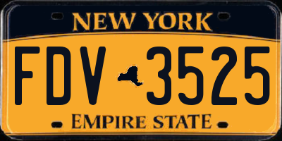 NY license plate FDV3525