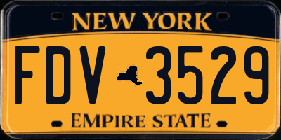 NY license plate FDV3529