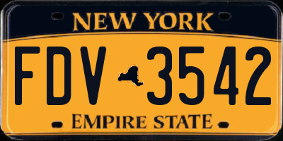 NY license plate FDV3542